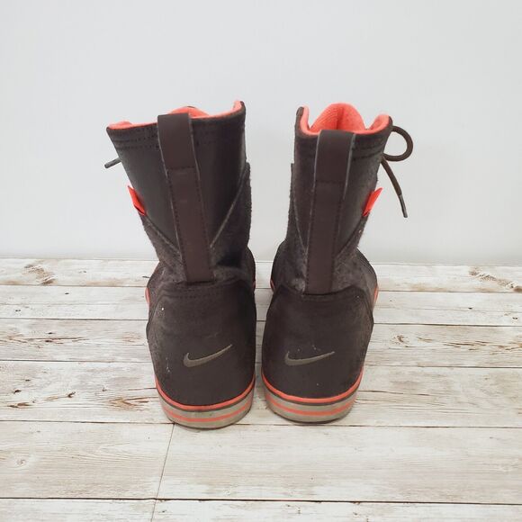 Nike Carico Boots Mid LTR 2012 LaceUps Brown Orange Womens Size 7.5 - 530910 010 - Picture 5 of 11